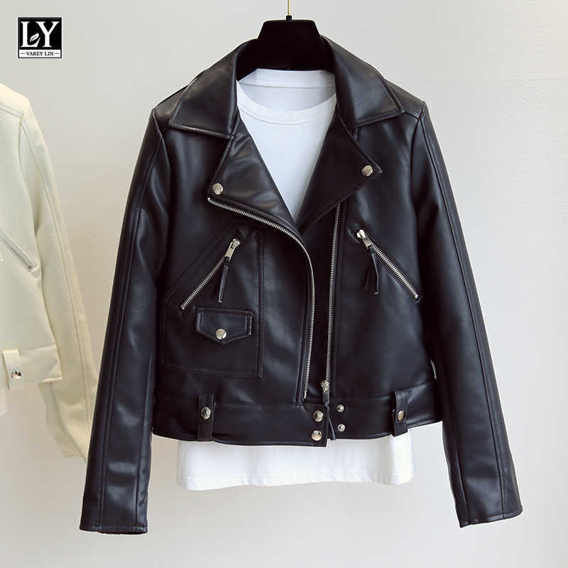 LY VAREY LIN Autumn Pu Faux Leather Jackets Women Rivets Ribbons Pockets Zippers Outerwear Short Slim Moto Biker Coats 210526, Green
LY VAREY LIN Autumn Pu Faux Leather Jackets Women Rivets Ribbons Pockets Zippers Outerwear Short Slim Moto Biker Coats 210526, Green