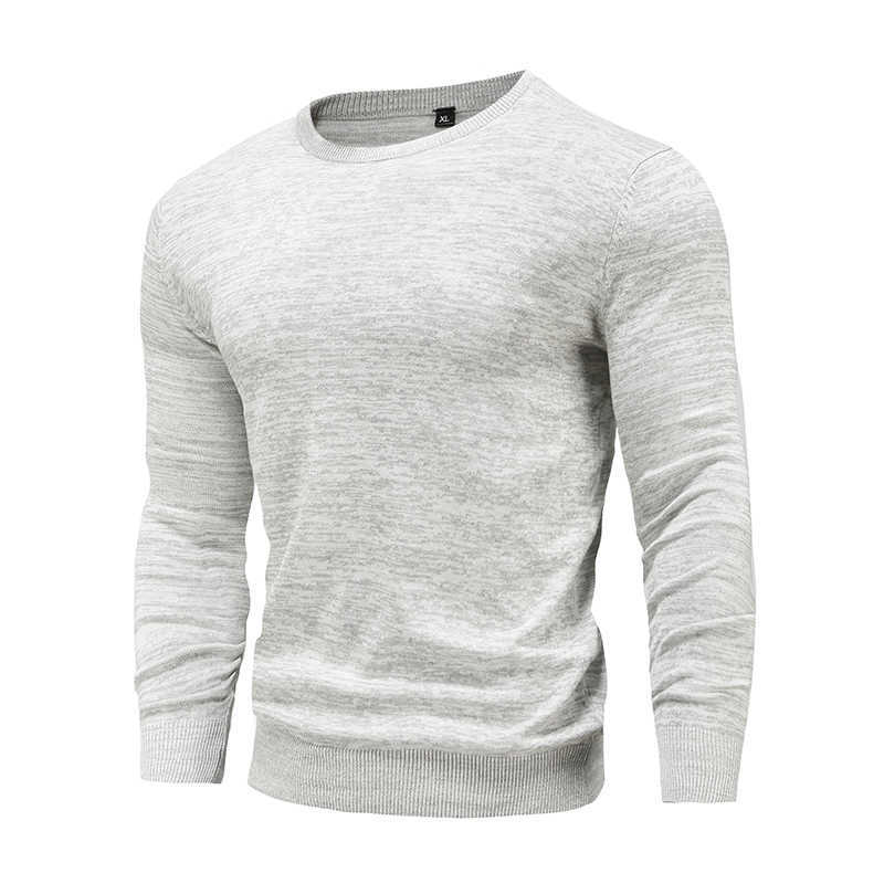 Cotton Pullover O-neck Men's Sweater Fashion Solid Color High Quality Winter Slim Sweaters Men Navy Knitwear 211008