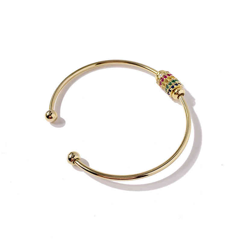 Charm Bracelets 56 No Jewelry Fashion Colorful Crystal Diamond Transhipment Steel Ball Opening Bracelet