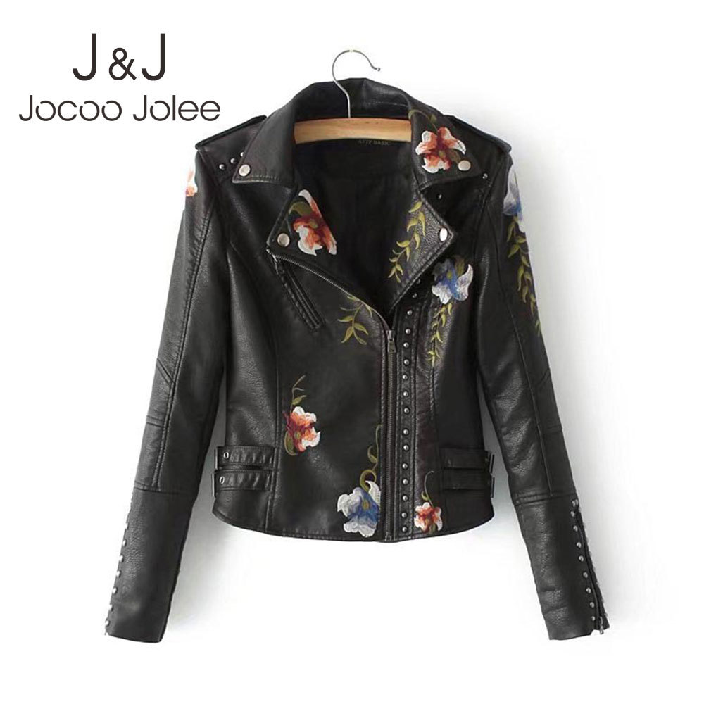 Jocoo Jolee Vintage Rivet Jackets Elegant Embroidery Faux Leather PU Jackets Fashion Black Turn-down Collar Punk Coat 210518, Beige
Jocoo Jolee Vintage Rivet Jackets Elegant Embroidery Faux Leather PU Jackets Fashion Black Turn-down Collar Punk Coat 210518, Beige