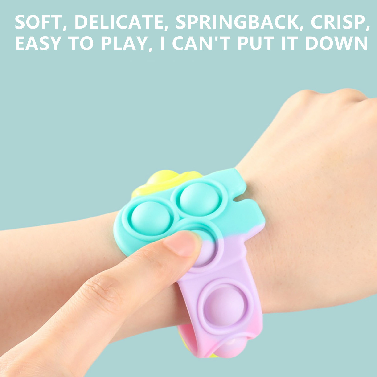 Pops Bubble Simple Dimple Toy Its Fidget Anti Stress Relief Silicone Bracelet Anxiety Sensory For Autism Children