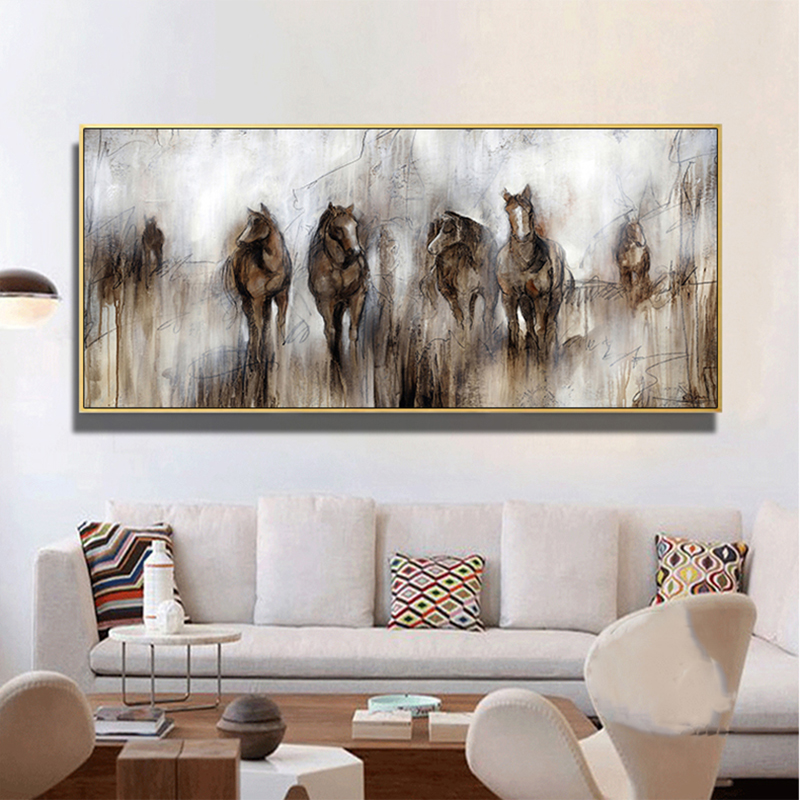 Posters And Prints Vintage Horse Painting Canvas Painting Wall Pictures For Living Room Animal Art Modern Decoration Unframed