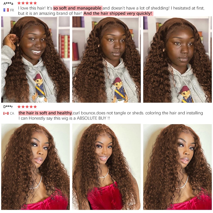 Long Curly Frontal Wig Brazilian Human Hair Light Brown Color Synthetic Lace Front Wigs For Black Women 180 Density
