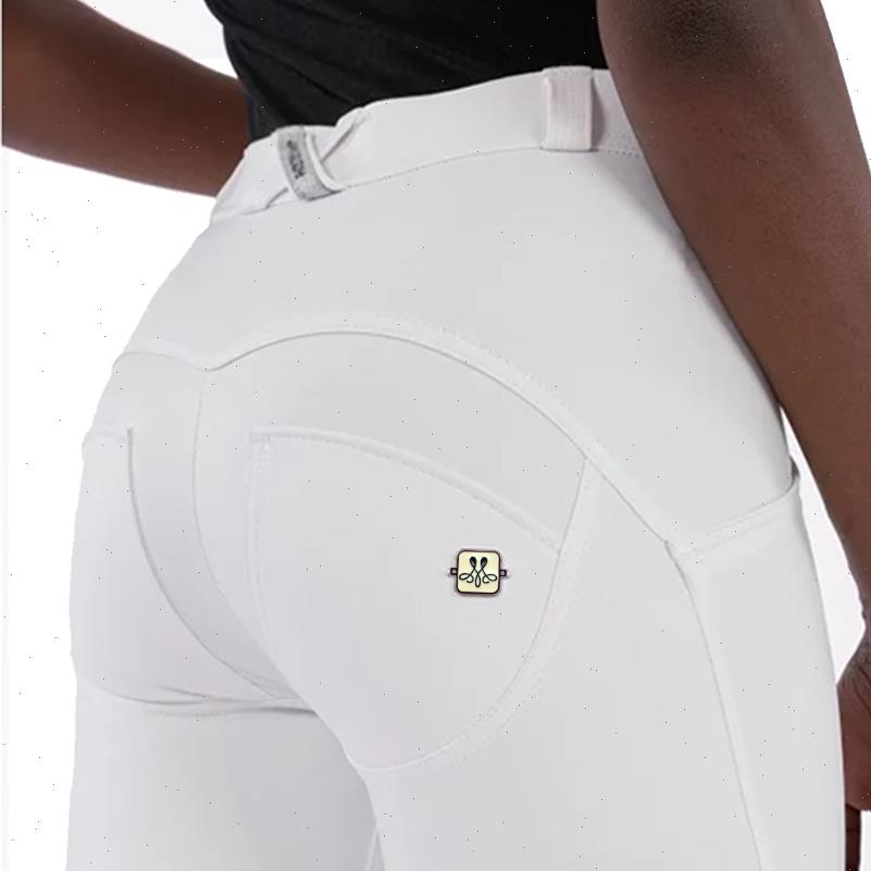 Melody Leather Push Up Leggings Women Capri Skinny Jeans Seemless Middle Waist White Full Length Casual Joggers