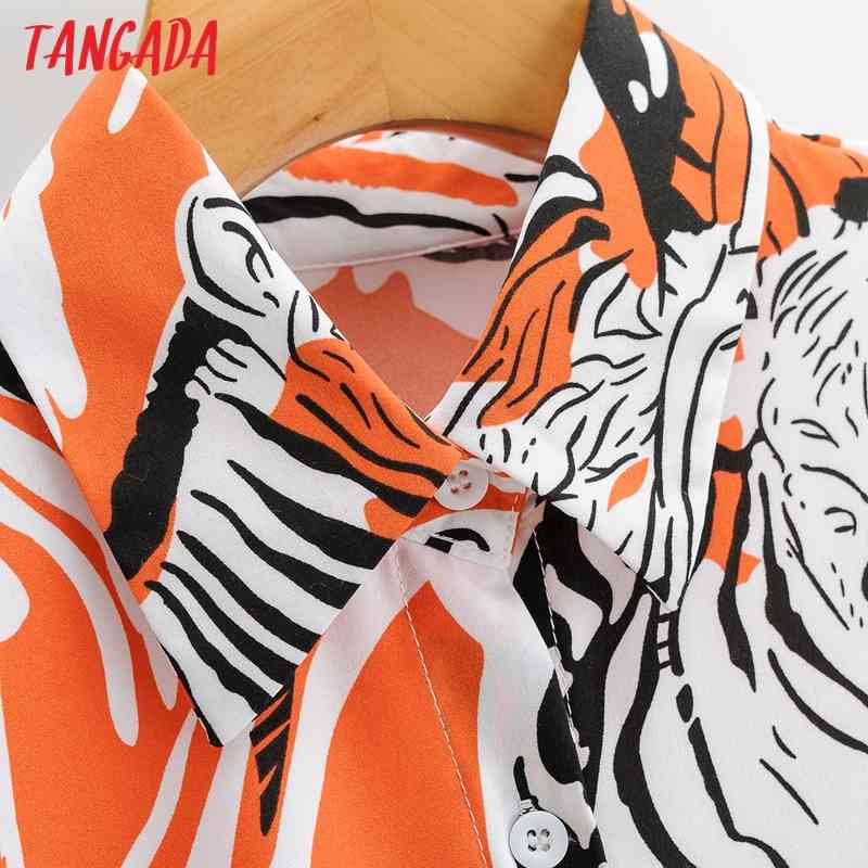 Spring Women Oversized Animal Print Blouse Long Sleeve Chic Female Office Lady Shirt Blusas Femininas 1F78 210416