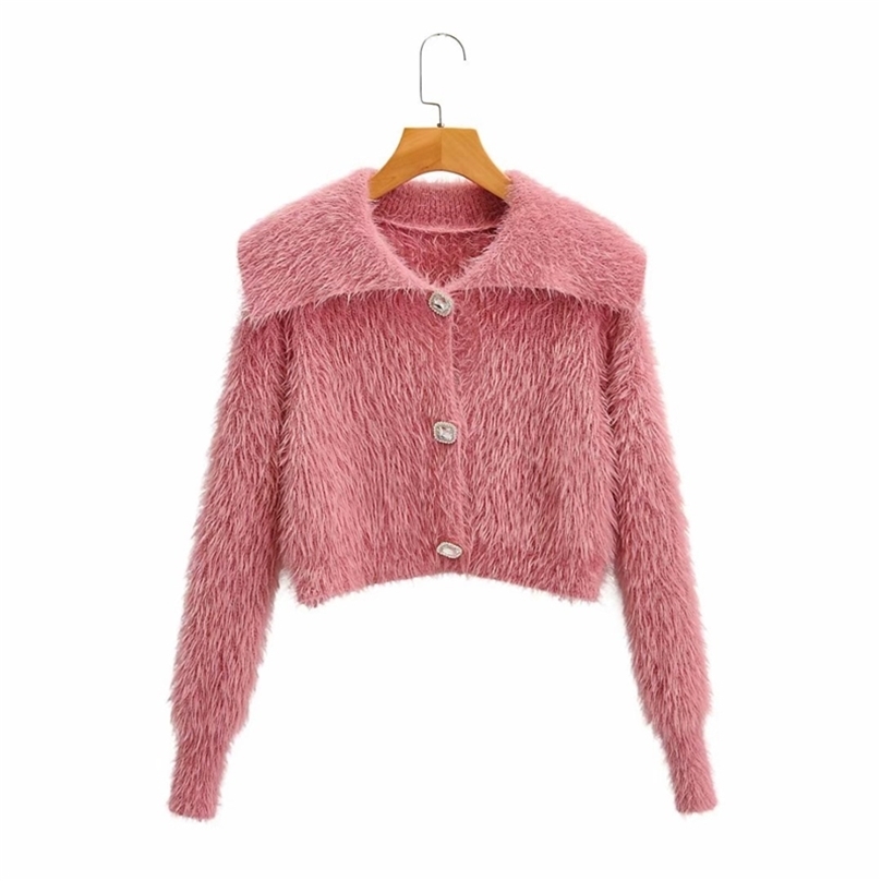 Korean Style Autumn Winter Coats Women Pink Crop Sweater Single Breasted Short Knit Sweaters Ladies Fluffy Cardigan 210525
Korean Style Autumn Winter Coats Women Pink Crop Sweater Single Breasted Short Knit Sweaters Ladies Fluffy Cardigan 210525