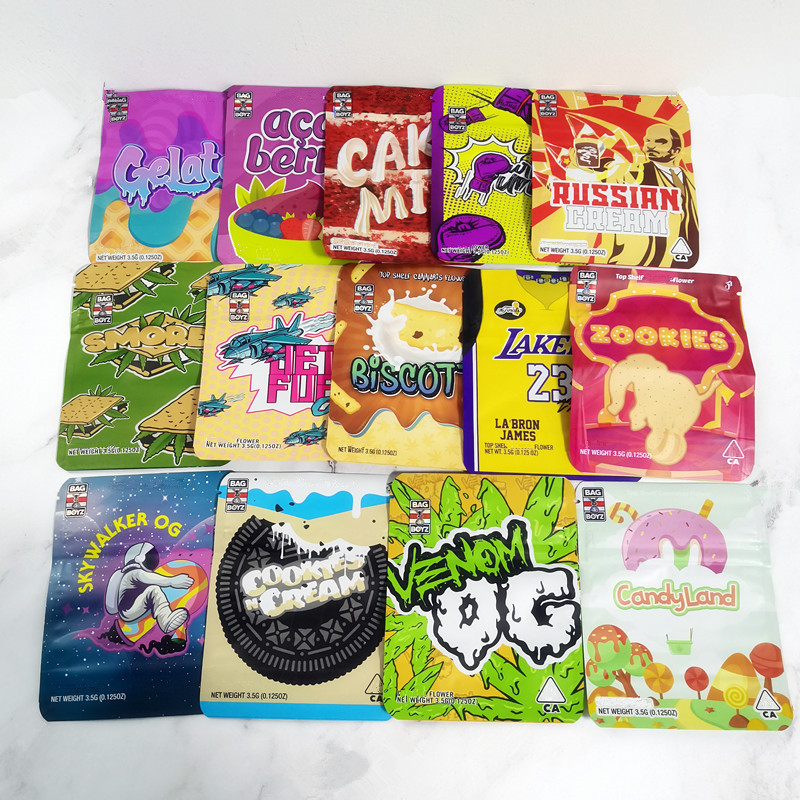 3.5g Zookies BAG BOYZ Gelato Ice Cream Gorilla Glue #4 Weeding cake Mix Biscotti Package bagboyz with hologram stickers Childproof Packaging
3.5g Zookies BAG BOYZ Gelato Ice Cream Gorilla Glue #4 Weeding cake Mix Biscotti Package bagboyz with hologram stickers Childproof Packaging