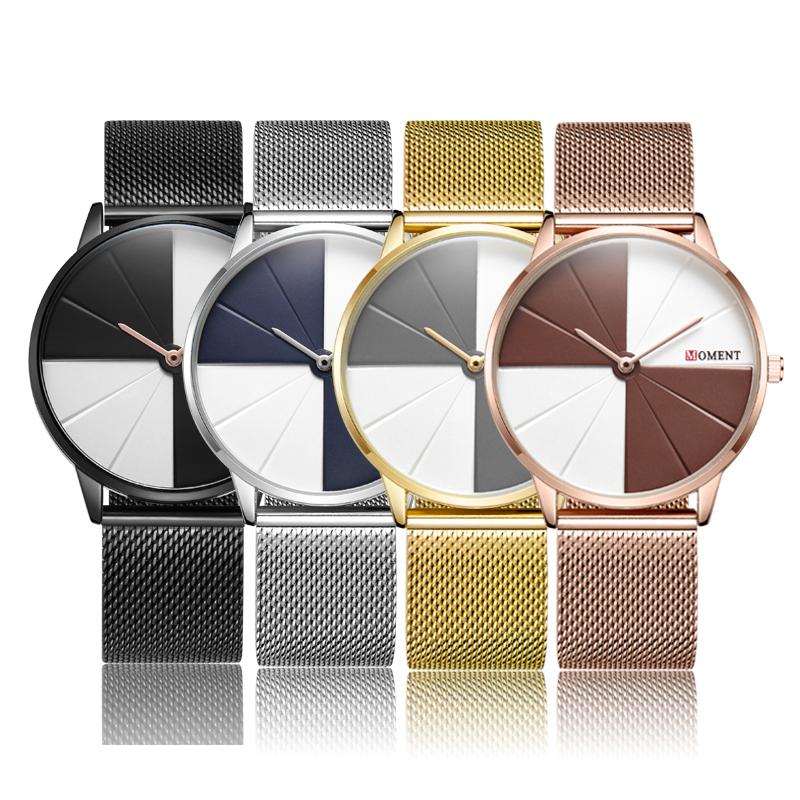 Wristwatches Full Steel Colorblock Unique Quartz Watch Women Fashion Mesh Belt Black Gold Silver Male Drop Palette Dial
Wristwatches Full Steel Colorblock Unique Quartz Watch Women Fashion Mesh Belt Black Gold Silver Male Drop Palette Dial