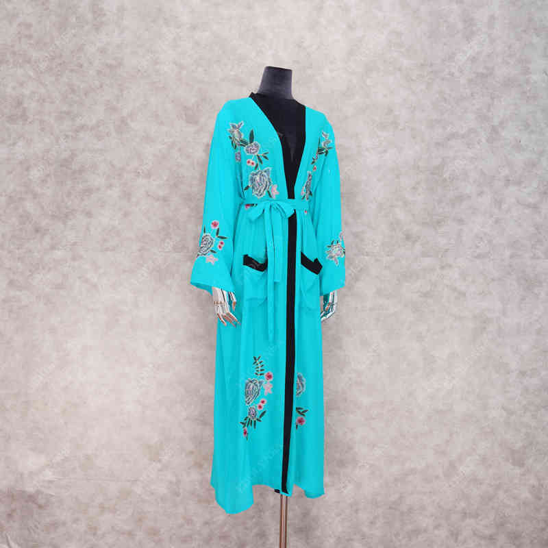 Bohemian Embroidery Cover-ups Sexy Summer Beach Dress Tunic Women wear Swimsuit Cover Up Bikini Sarongs #Q1019 210420