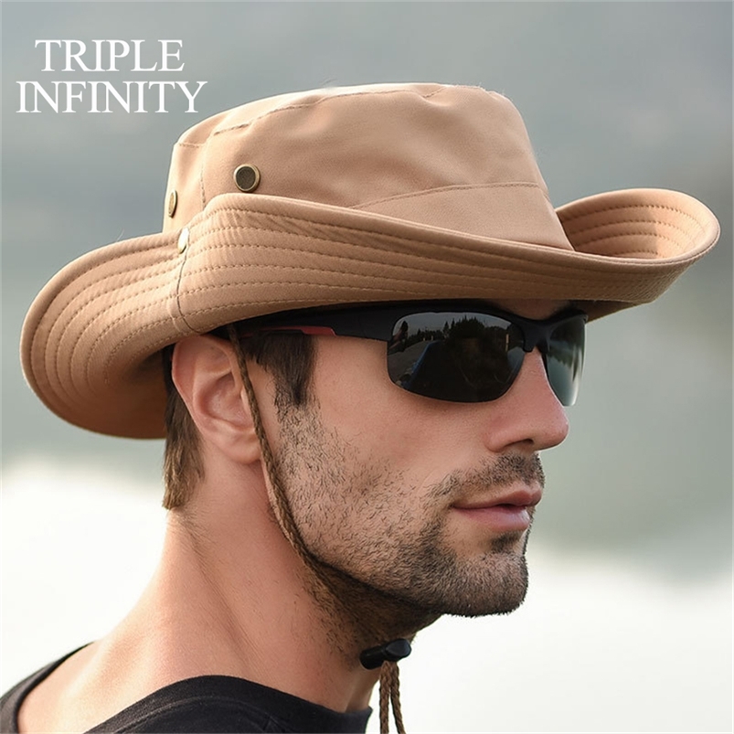 Outdoor Summer Men's Sun Hat Wide Brim Breathable Mountaineering Hiking Bucket Anti-UV Protection shade Fishing 210709, Gray hat set c
Outdoor Summer Men's Sun Hat Wide Brim Breathable Mountaineering Hiking Bucket Anti-UV Protection shade Fishing 210709, Gray hat set c