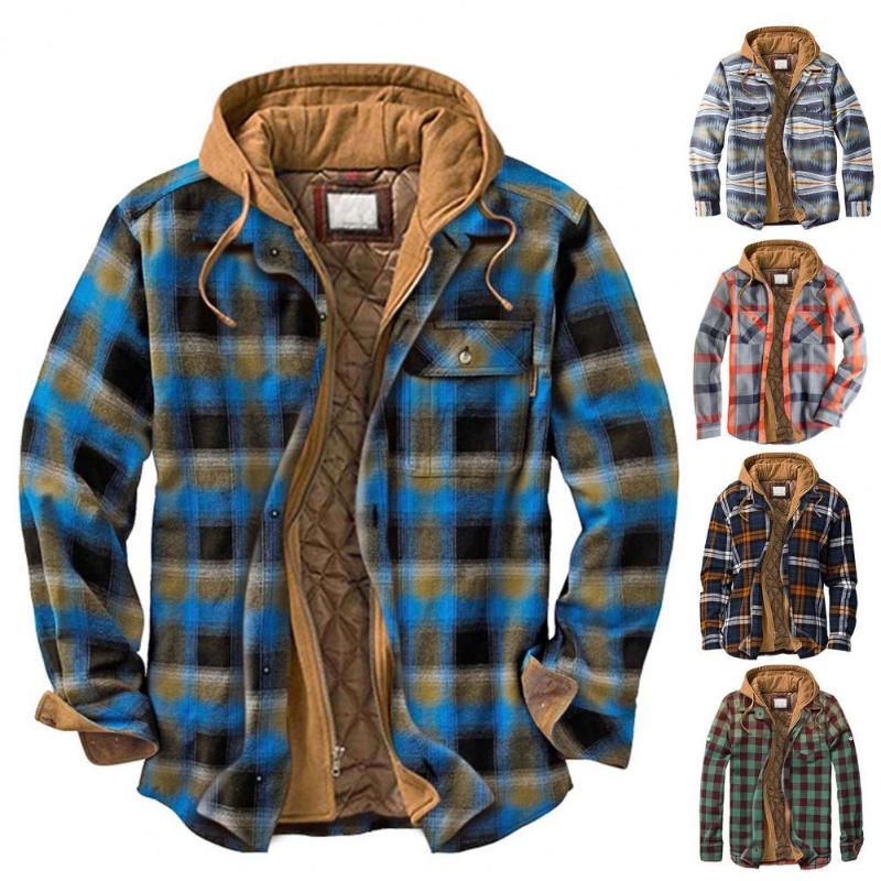 Men's Jackets European Men Coat Plaid Long-sleeved Loose Hooded Jacket Thicken Fake Two-piece Casual Winter Clothing Streetwear, Grey
Men's Jackets European Men Coat Plaid Long-sleeved Loose Hooded Jacket Thicken Fake Two-piece Casual Winter Clothing Streetwear, Grey