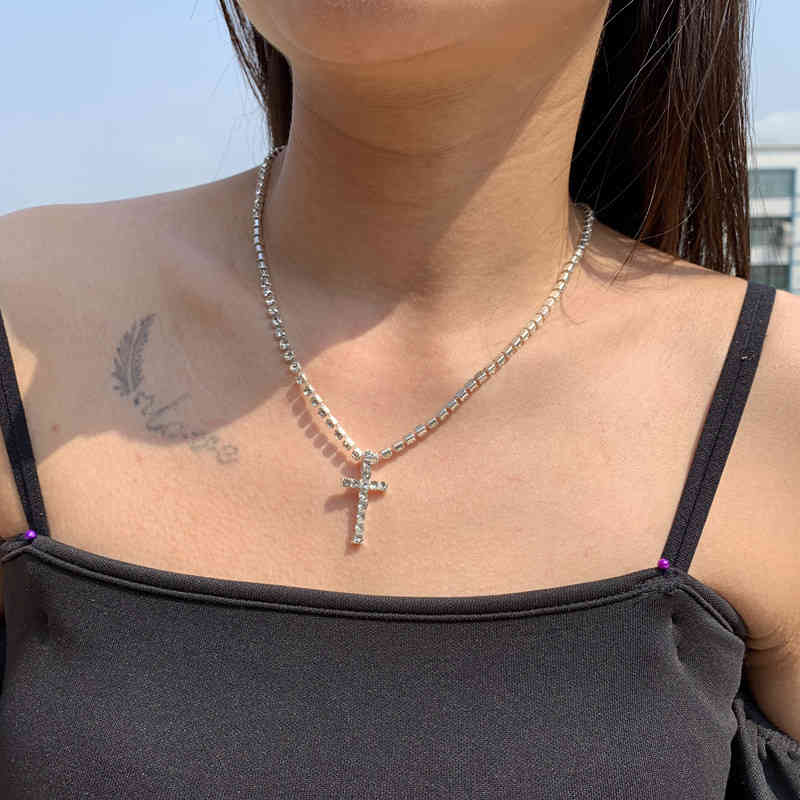 Religious punk ribbon Diamond Necklace DIY diamond chain by0224
