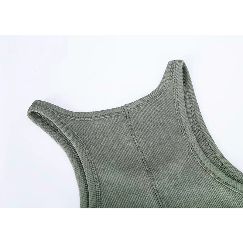 Summer Fahsion White Breathable Knitting Round Neck Women Slinky Straps Ribbed Tank Casual Top B90Z 210603