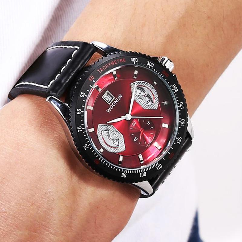 Wristwatches Red Face Sports Watches For Men Leather Strap Japan Movt Quartz Watch Fashion Boys Clock Relogio Masculino, 8008gold
Wristwatches Red Face Sports Watches For Men Leather Strap Japan Movt Quartz Watch Fashion Boys Clock Relogio Masculino, 8008gold
