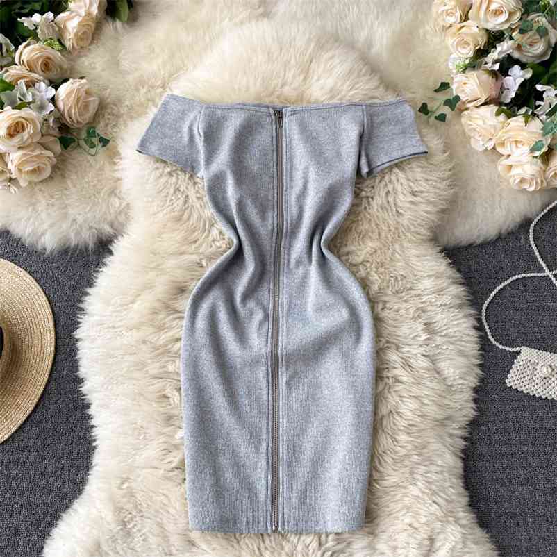 Women Slash Neck Straight Dress Solid Color Short Sleeve High Waist Zipper Slim Fashion Spring Summer 11B563 210525, Black
Women Slash Neck Straight Dress Solid Color Short Sleeve High Waist Zipper Slim Fashion Spring Summer 11B563 210525, Black