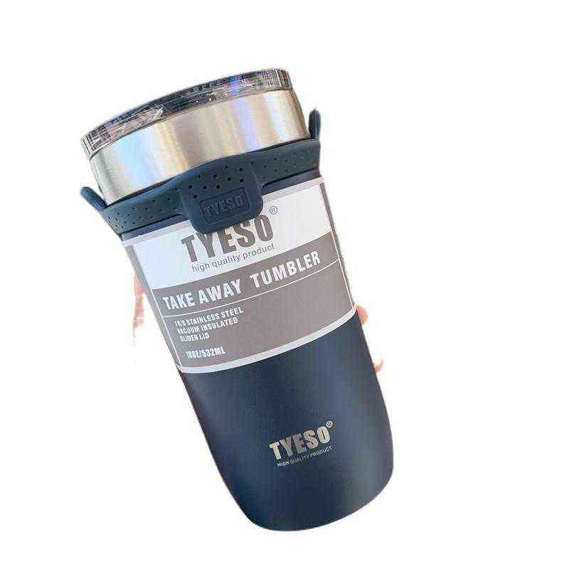 Double-Layer Water Bottle Vacuum Flask Ice Cup Stainless Steel Sports Portable Large-Capacity Mug Coffee Cups For Gifts 211109