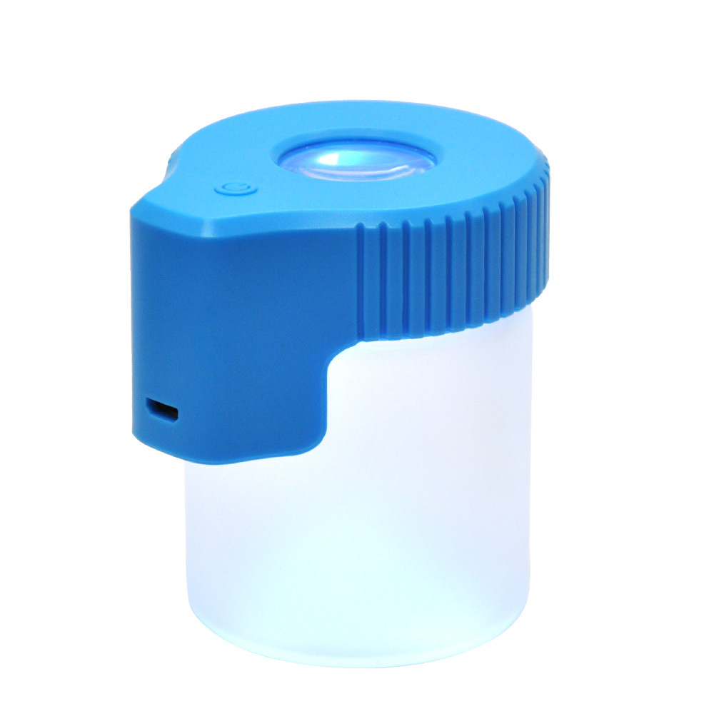 new led magnifying stash jar cookies mag magnify viewing container glass storage box usb rechargeable light smell proof stock