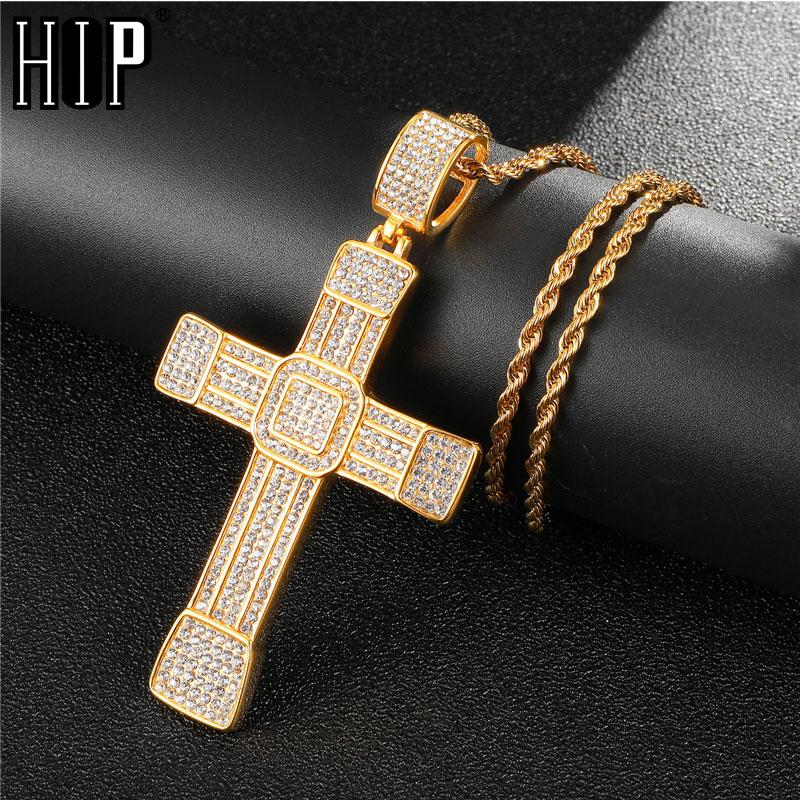 Pendant Necklaces HIP Hop Full Micro Pave Rhinestone Cross Crucifix Pendants & 316L Stainless Steel Necklace For Men Jewelry
Pendant Necklaces HIP Hop Full Micro Pave Rhinestone Cross Crucifix Pendants & 316L Stainless Steel Necklace For Men Jewelry