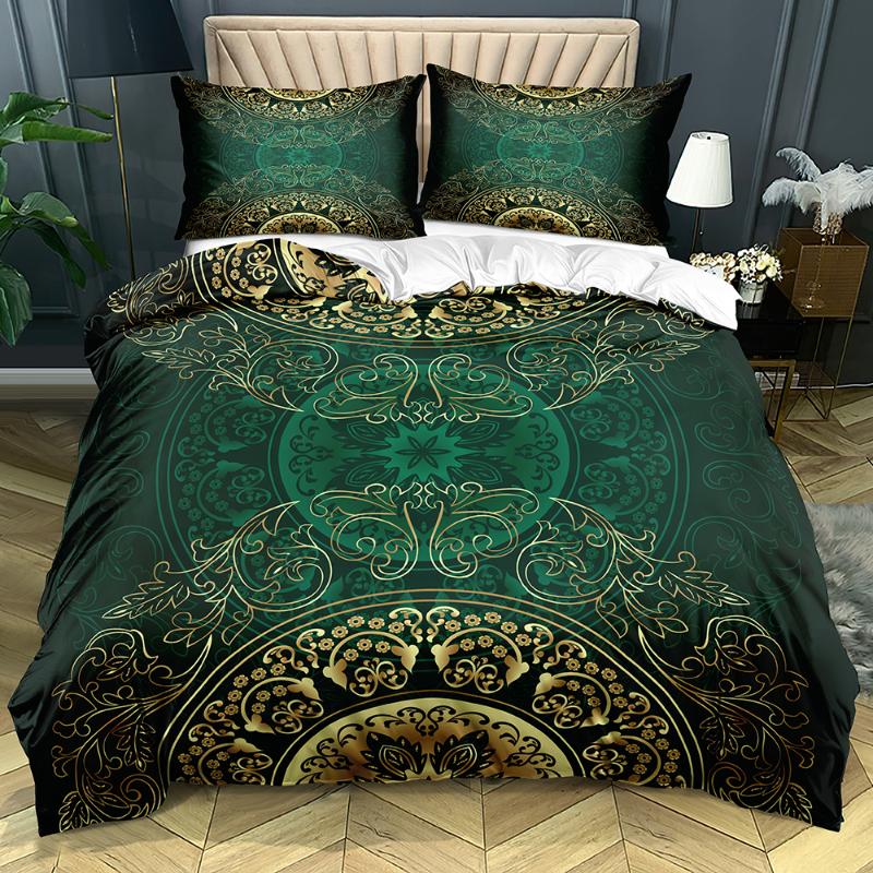 

Bedding Sets 3D Golden Circle Duvet Cover Set Luxury Custom Design Comforter Twin  King Size 265x230cm Bed Linen For Adults
