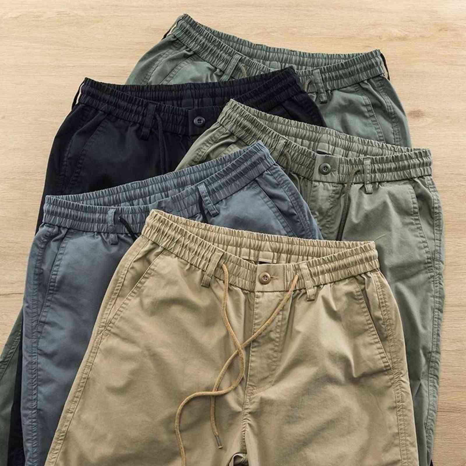 Men Pants Korean Fashion Drawstring Casual Trousers Men Ankle Length Pants Outwear Men Long Pants Streetwear Cool 211112