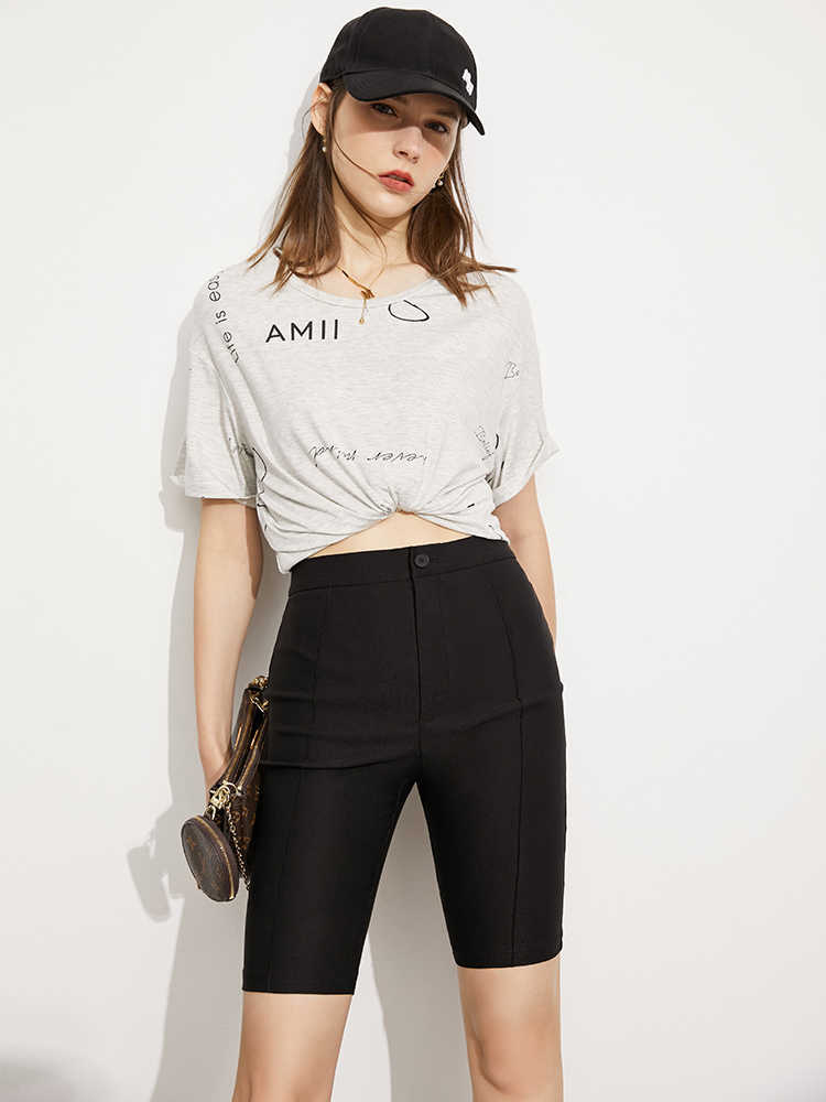 Minimalism Summer Women's Leggings Fashion High Waist Slim Fit Zipper Suit Pants Sports Cycling 12140180 210527