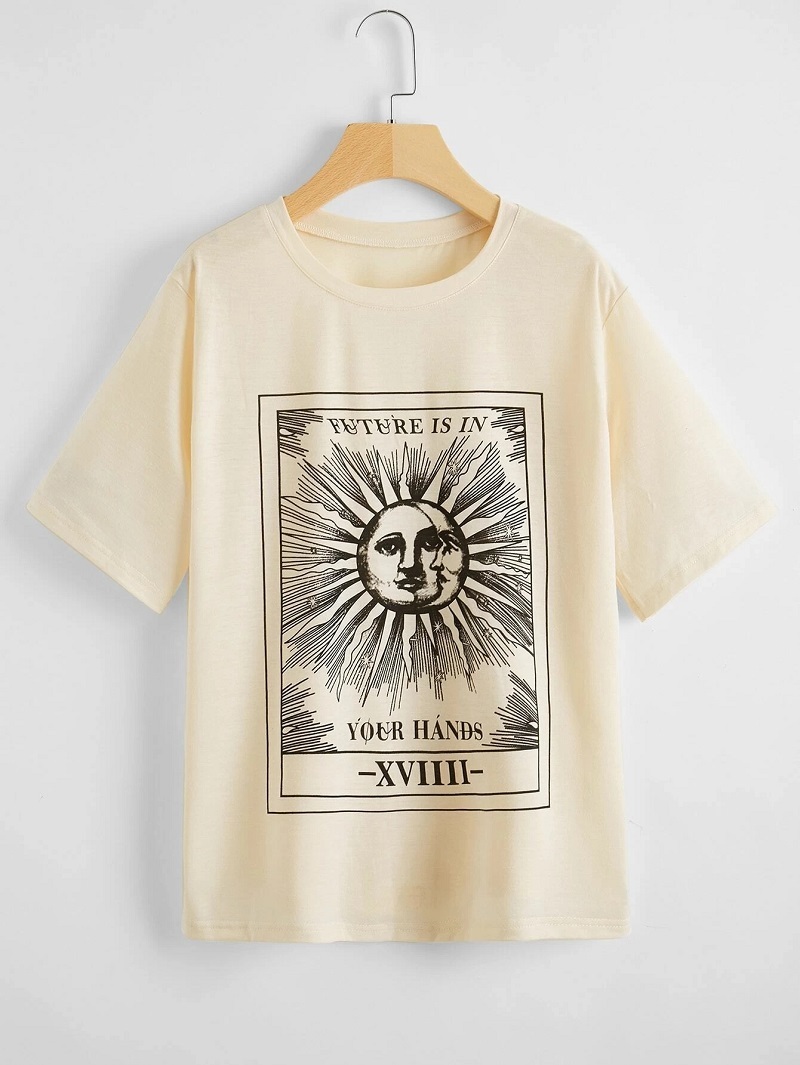 Beige T-Shirt Women Vintage Fashion Grunge Style Tee The Future Is In Your Hands Sun And Moon Street Style Aesthetic Shirt 210518, White
Beige T-Shirt Women Vintage Fashion Grunge Style Tee The Future Is In Your Hands Sun And Moon Street Style Aesthetic Shirt 210518, White