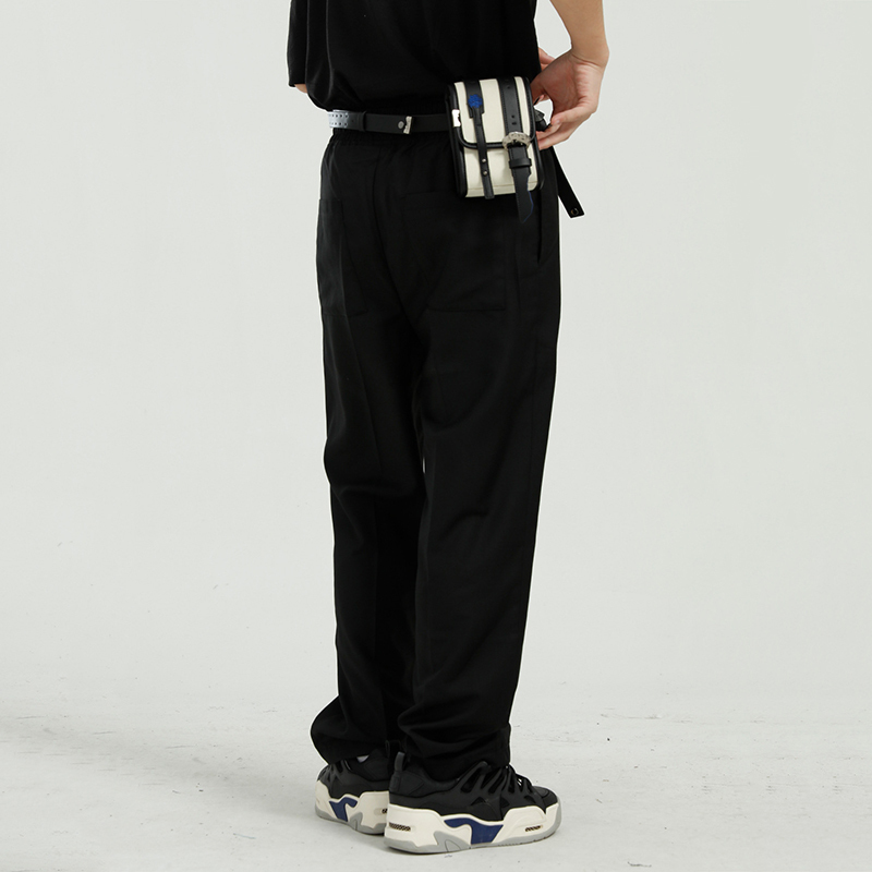 IEFB Spring Korean Trend Causal Sweatpants Loose Straight Elastic Drawstring Waist Casual Pants For Men Wide Leg 9Y5417 210524