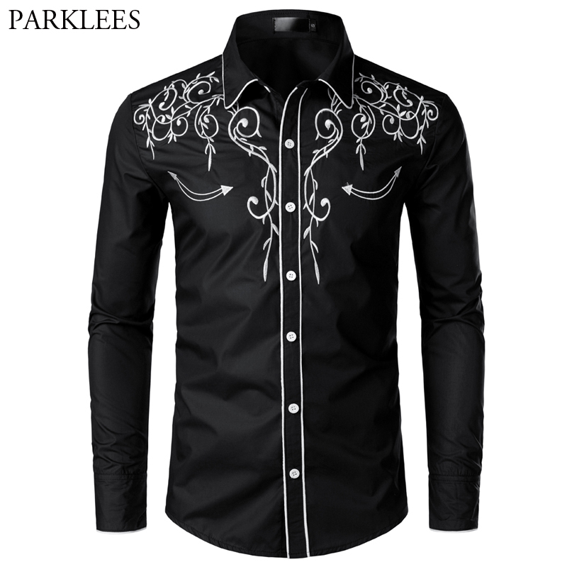 Stylish Western Cowboy Shirt Men Brand Design Embroidery Slim Fit Casual Long Sleeve Shirts Mens Wedding Party Shirt for Male, Navy
Stylish Western Cowboy Shirt Men Brand Design Embroidery Slim Fit Casual Long Sleeve Shirts Mens Wedding Party Shirt for Male, Navy