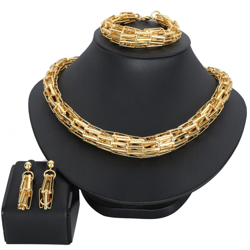Earrings & Necklace African Wedding Jewelry Sets For Women's Gold Earring And Party Gift, Silver
Earrings & Necklace African Wedding Jewelry Sets For Women's Gold Earring And Party Gift, Silver