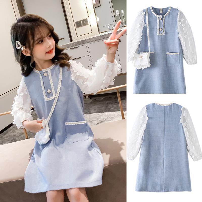 Girl's Dresses 2022 Girls Elegant Dress Pocket Bag Decoration Lace Long Sleeve Princess Kids Clothes, Red;yellow
Girl's Dresses 2022 Girls Elegant Dress Pocket Bag Decoration Lace Long Sleeve Princess Kids Clothes, Red;yellow