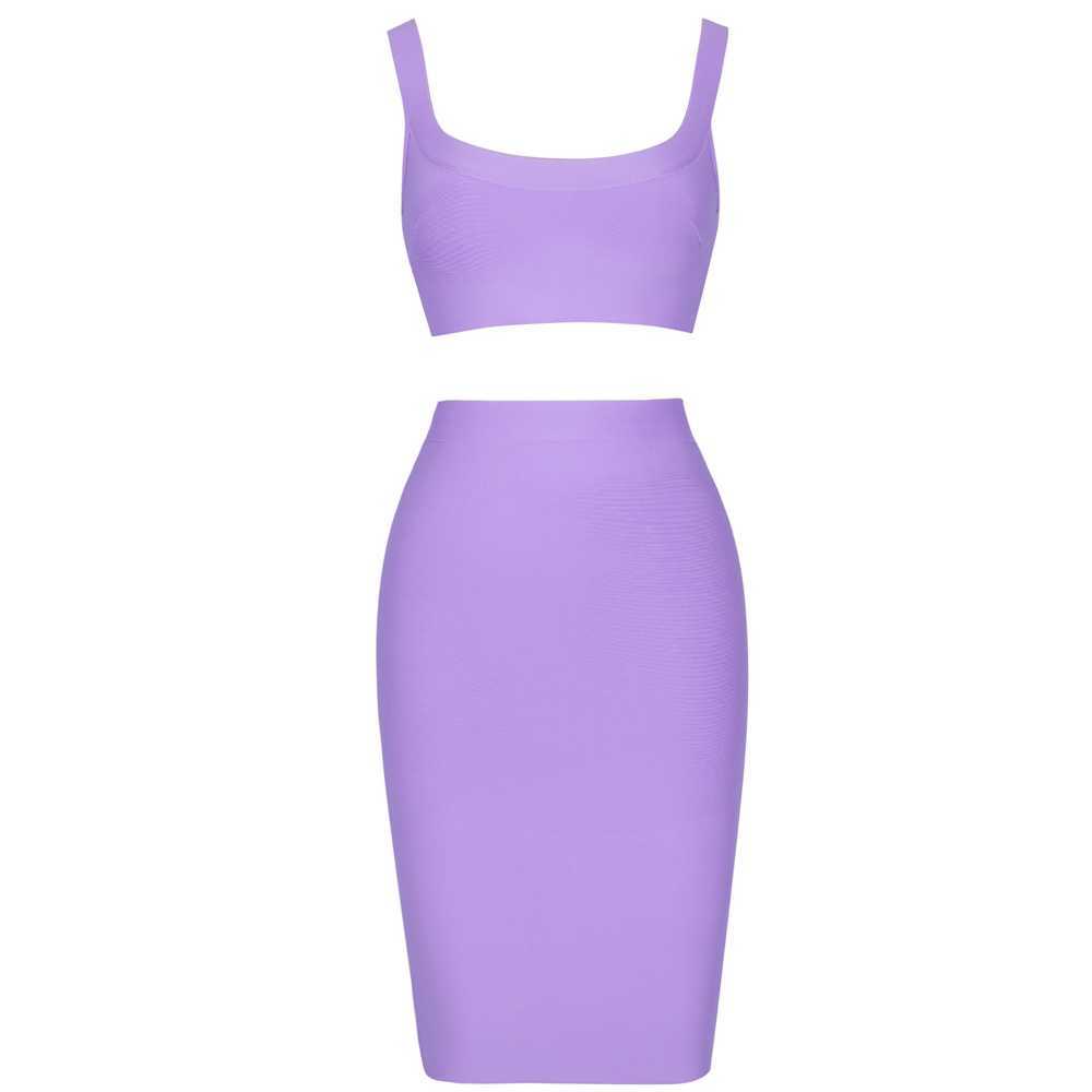 bandage dress sets summer women's lilac purple 2 piece sets womens outfits birthday two piece dress sets bodycon club party 210608