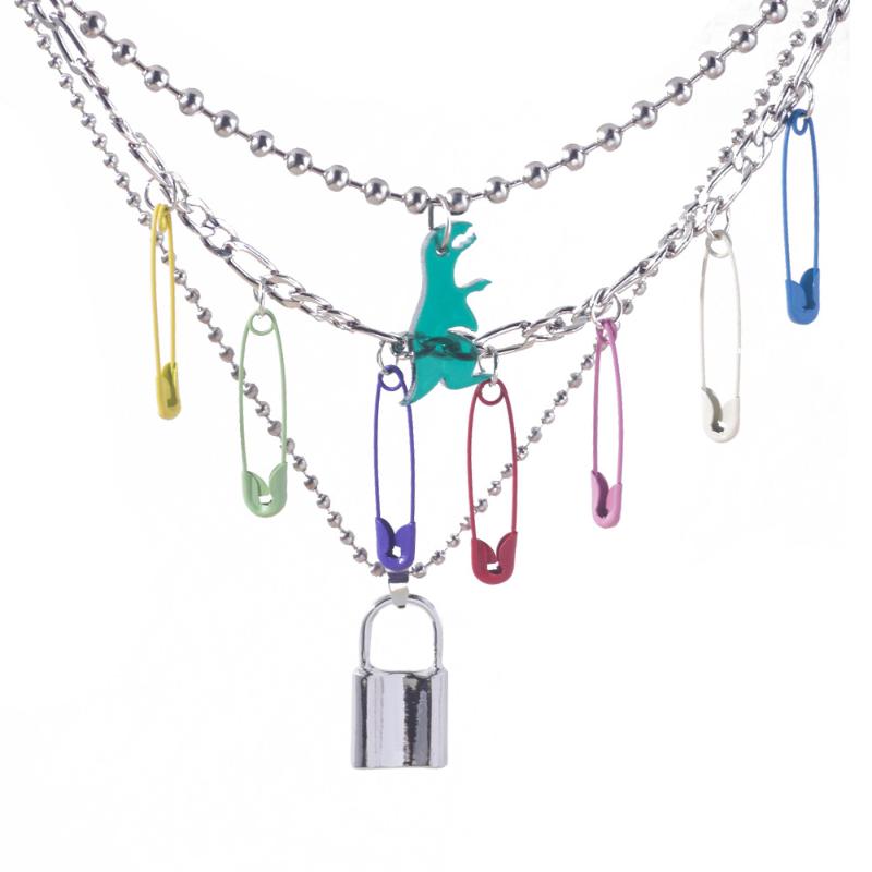 Pendant Necklaces Fashion Personality Trend Harajuku Style Color Pin Clavicle Chain Bead Lock Lady Silver Geometric Mixed Jewelry Necklace
Pendant Necklaces Fashion Personality Trend Harajuku Style Color Pin Clavicle Chain Bead Lock Lady Silver Geometric Mixed Jewelry Necklace