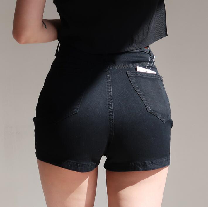 Mom Jeans Vintage High Waist 2021 Summer Stretch Washed Denim Mini Short Retro Casual Black Blue Boyfriend Korean Shorts Women's