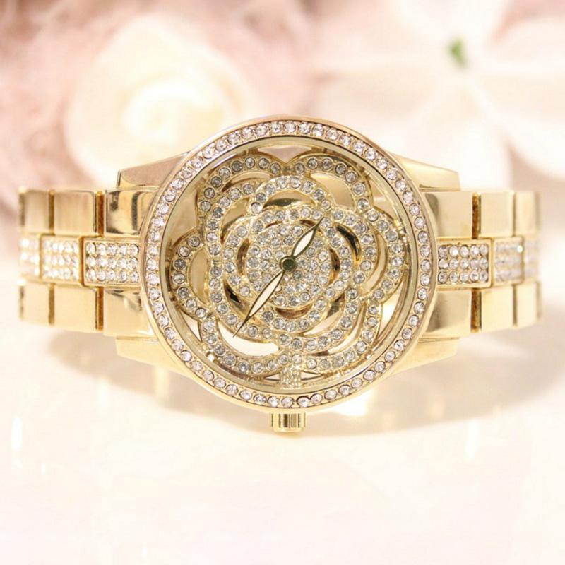 Women's Stainless Steel Rhinestone Watch Gypsophila watches Hollow Flowers Rose gold Ladies Costume dress Fashion sports wristwatch
Women's Stainless Steel Rhinestone Watch Gypsophila watches Hollow Flowers Rose gold Ladies Costume dress Fashion sports wristwatch