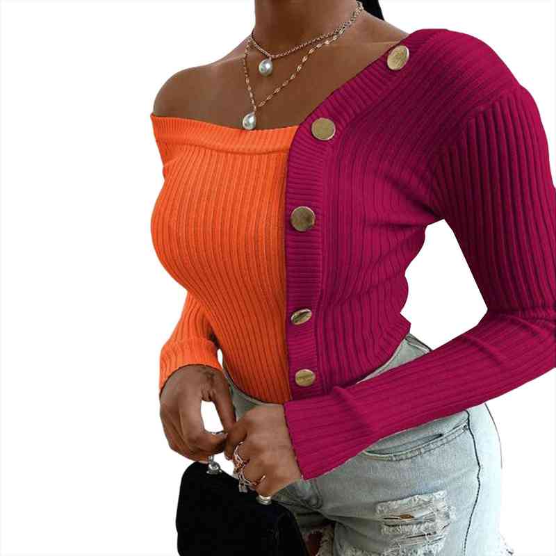 Womans Fashion Knitted Ribbed Top Solid Color Long Sleeve Button Decoration Sweaters Women Jumper Autumn Winter Streetwear, White;black
Womans Fashion Knitted Ribbed Top Solid Color Long Sleeve Button Decoration Sweaters Women Jumper Autumn Winter Streetwear, White;black