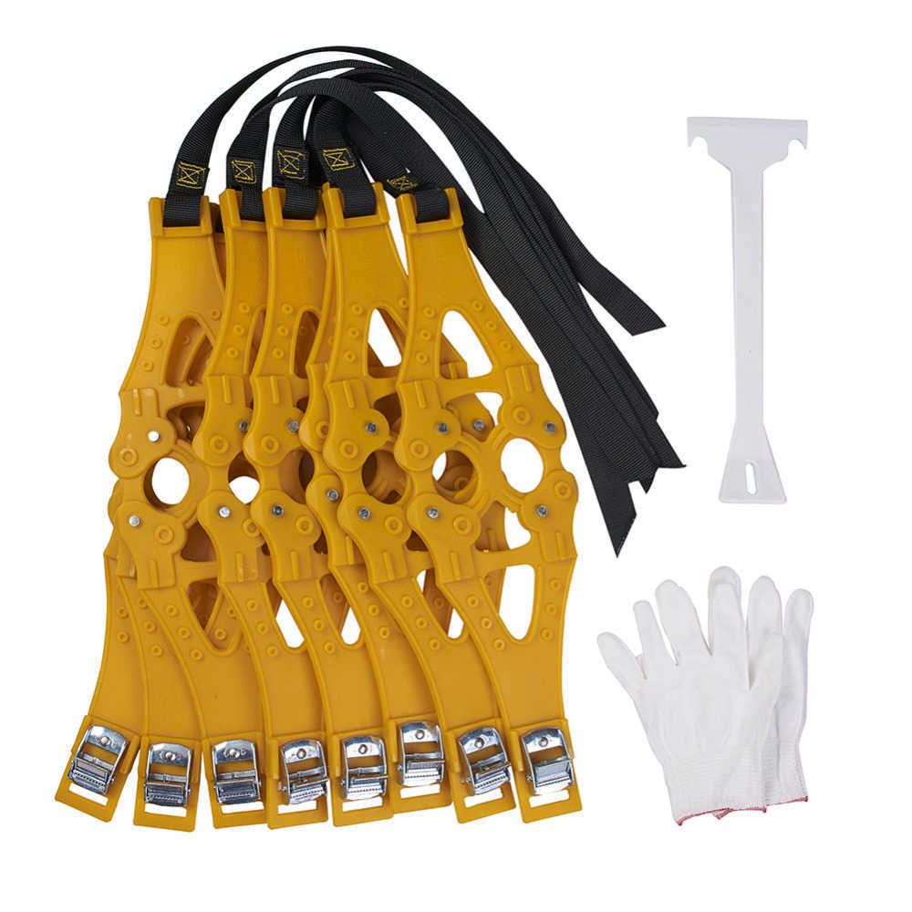 AUMOHALL 8pcs/Set Snow Chains Universal Belt TPU Anti-slip Chain Car Tire Emergency Anti Skid Straps