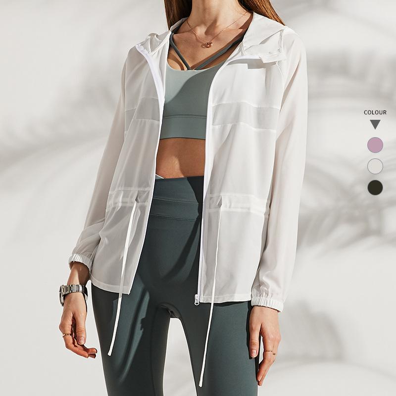 Quick Dry Breathable Women Sunscreen Jacket Coat With Hood Training Fitness Outdoor Tops Clothes Womens Yoga Running Drawstring Outfit, Black
Quick Dry Breathable Women Sunscreen Jacket Coat With Hood Training Fitness Outdoor Tops Clothes Womens Yoga Running Drawstring Outfit, Black