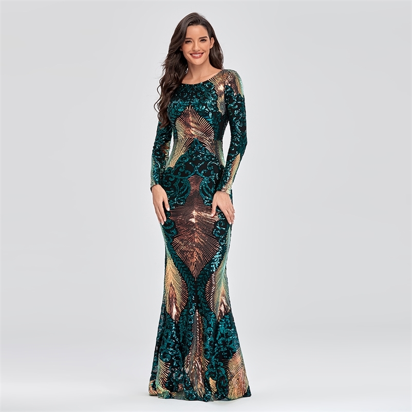 O-neck Long-Sleeve Shinning Sequins Evening Dresses Sexy Backless Mermaid Party Gowns Maxi Elegant Multi Female Robes vestidos 210719, Burgundy
O-neck Long-Sleeve Shinning Sequins Evening Dresses Sexy Backless Mermaid Party Gowns Maxi Elegant Multi Female Robes vestidos 210719, Burgundy