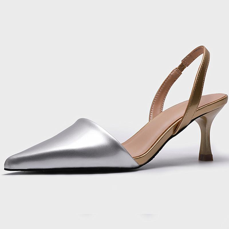 Dress Shoes Summer 2021 Genuine Leather Women Pumps Elegant Pointed Toe High Heels Slingback Sexy Golden Sandals U323, Silver
Dress Shoes Summer 2021 Genuine Leather Women Pumps Elegant Pointed Toe High Heels Slingback Sexy Golden Sandals U323, Silver