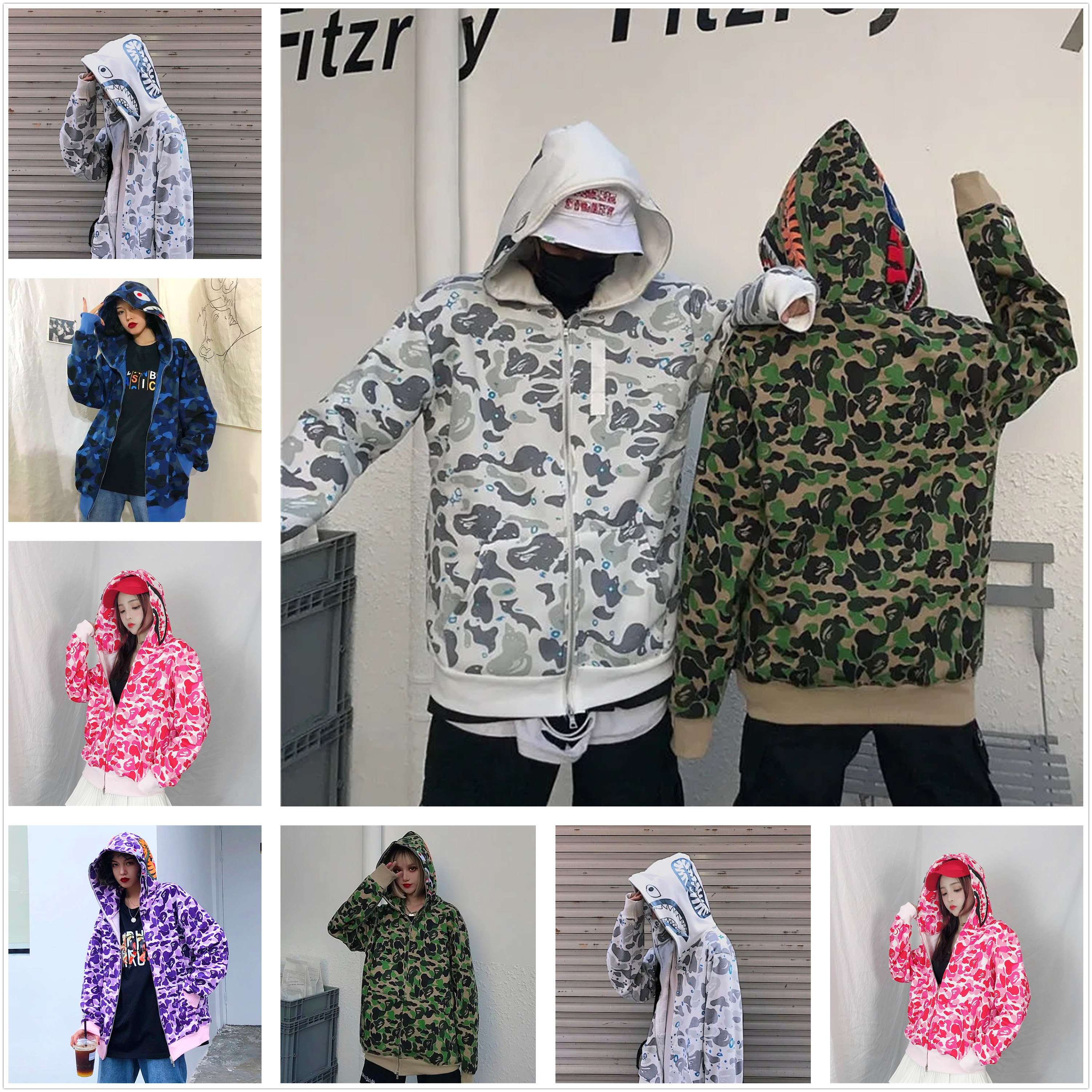 Apes women shark Hoodies men's cardigan hooded high quality jacket luminous camouflage star head M-3XL 0501, 1 pcs buttons
Apes women shark Hoodies men's cardigan hooded high quality jacket luminous camouflage star head M-3XL 0501, 1 pcs buttons