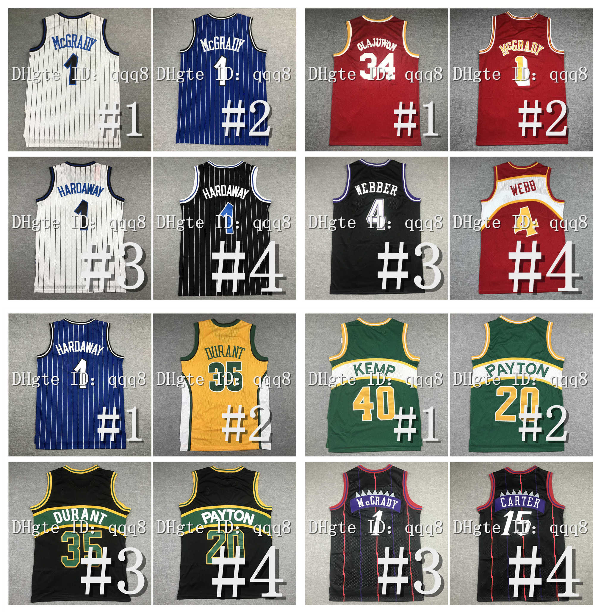 Retro Penny 1 Hardaway Basketball Jersey Tracy McGrady Vince 15 Carter Sonic Kevin 35 Durant 20 Gary Payton Shawn 40 Kemp Ray 34 Allen Chris 4 Webber Black Blue Green, As pic
Retro Penny 1 Hardaway Basketball Jersey Tracy McGrady Vince 15 Carter Sonic Kevin 35 Durant 20 Gary Payton Shawn 40 Kemp Ray 34 Allen Chris 4 Webber Black Blue Green, As pic