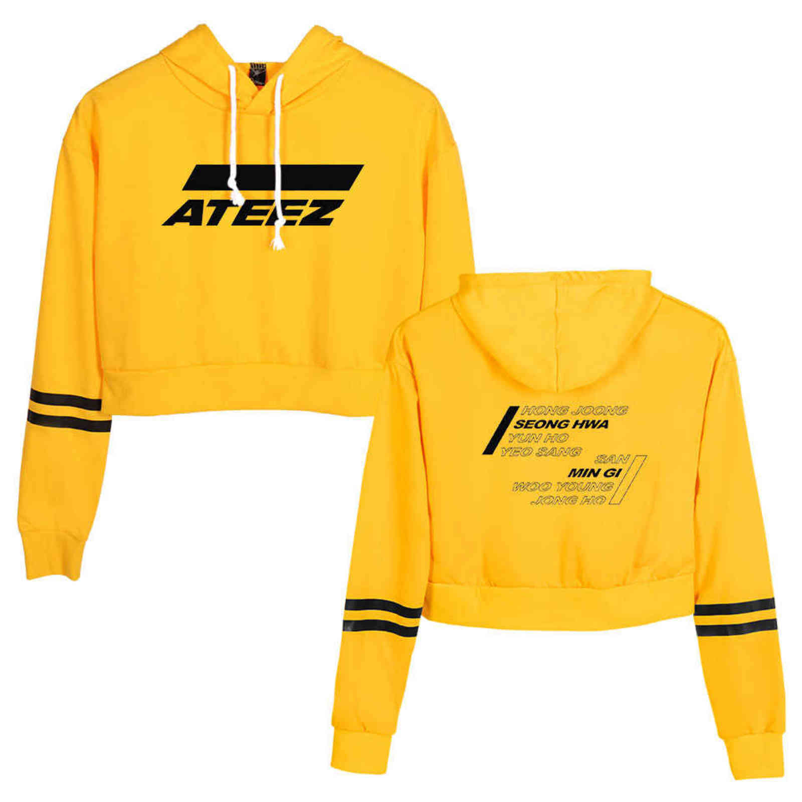 Classic Personality Hoody Cool Ateez Kpop Sweatshirts Women Korean Navel Hoodies Print Sexy Stylish Popular Pullover Streetwear G1102, Black
Classic Personality Hoody Cool Ateez Kpop Sweatshirts Women Korean Navel Hoodies Print Sexy Stylish Popular Pullover Streetwear G1102, Black