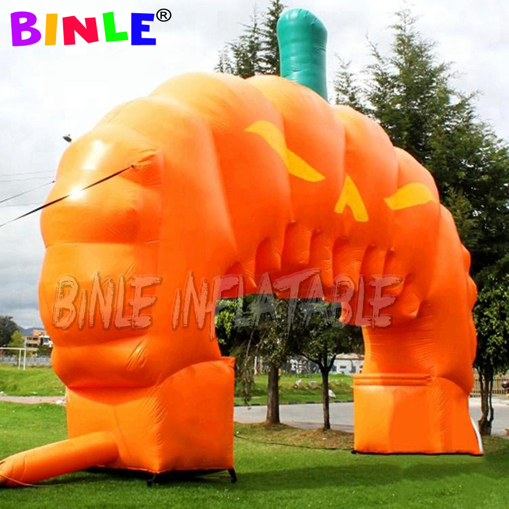 Giant inflatable pumpkin archway halloween arch welcome gate for event decoration