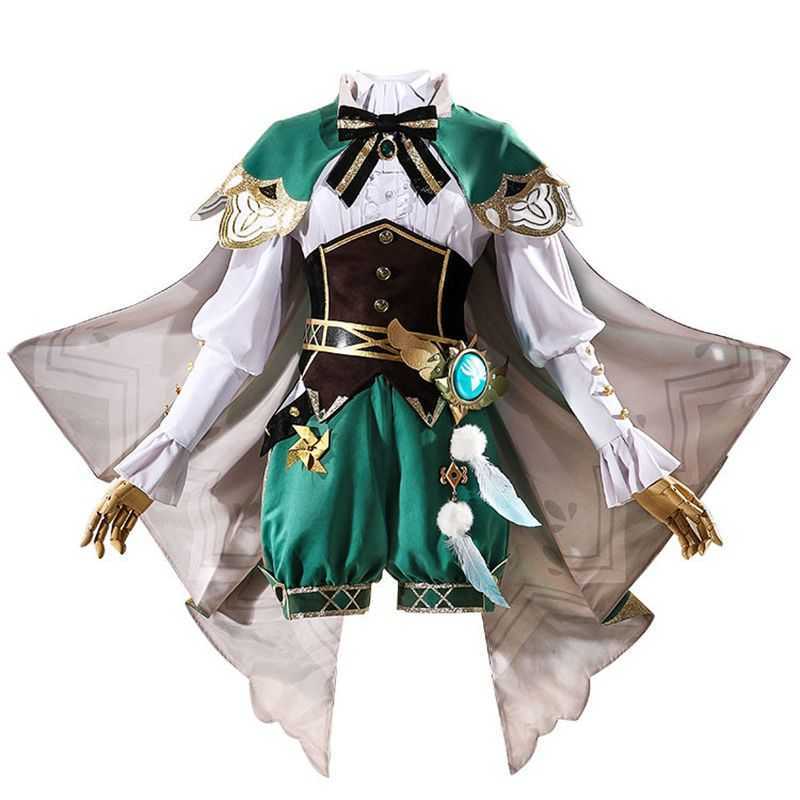 Hot Game Genshin Impact Venti Cosplay Costume God Of Wind Fashion Lovely Uniform Suit Full Set Role Play Clothing S-XL New Style Y0913