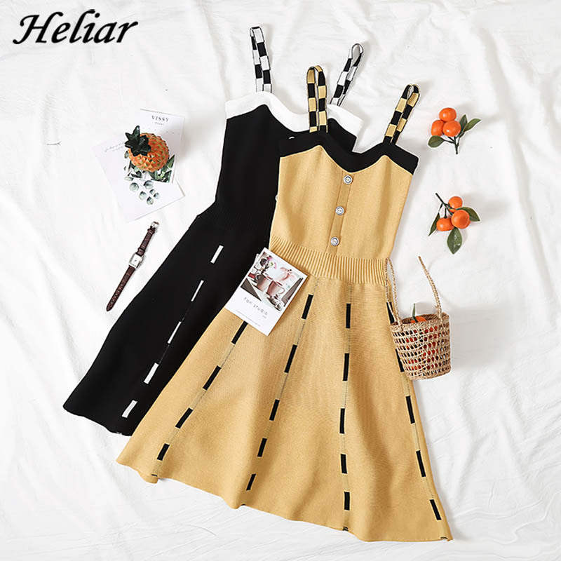 Dress Korean Style Elegant Party Spaghtti Maxi A-Line Knitting Summer Women Skinny Button Femme 210518, Yellow
Dress Korean Style Elegant Party Spaghtti Maxi A-Line Knitting Summer Women Skinny Button Femme 210518, Yellow