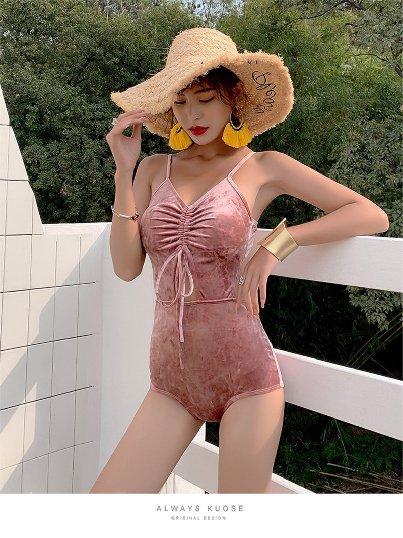 Womens Designer Bandage Velvet One Piece Swimwear Sexy V Neck Camisole Clothing Women High Waist Solid Color Swimwear, White;black
Womens Designer Bandage Velvet One Piece Swimwear Sexy V Neck Camisole Clothing Women High Waist Solid Color Swimwear, White;black