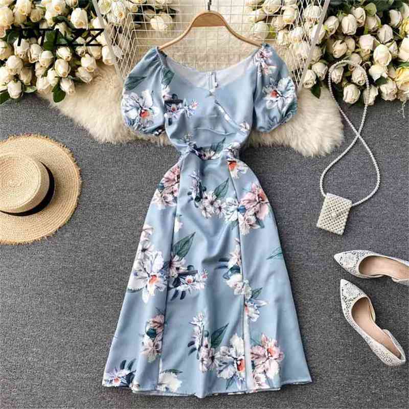 Women Elegant Office Dress Summer Sexy V Neck Sweet Puff Sleeve Vintage Floral Dresses Ladies Boho Long Robe Vestidos De Mujer 210525, Dark blue
Women Elegant Office Dress Summer Sexy V Neck Sweet Puff Sleeve Vintage Floral Dresses Ladies Boho Long Robe Vestidos De Mujer 210525, Dark blue