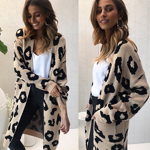 Ladies Leopard Print Cardigan Women Sexy Knitted Sweaters Female Long Sleeves Trendy Style Sweater Women' Outdoor Street Warm Cardigans, Khaki
Ladies Leopard Print Cardigan Women Sexy Knitted Sweaters Female Long Sleeves Trendy Style Sweater Women' Outdoor Street Warm Cardigans, Khaki