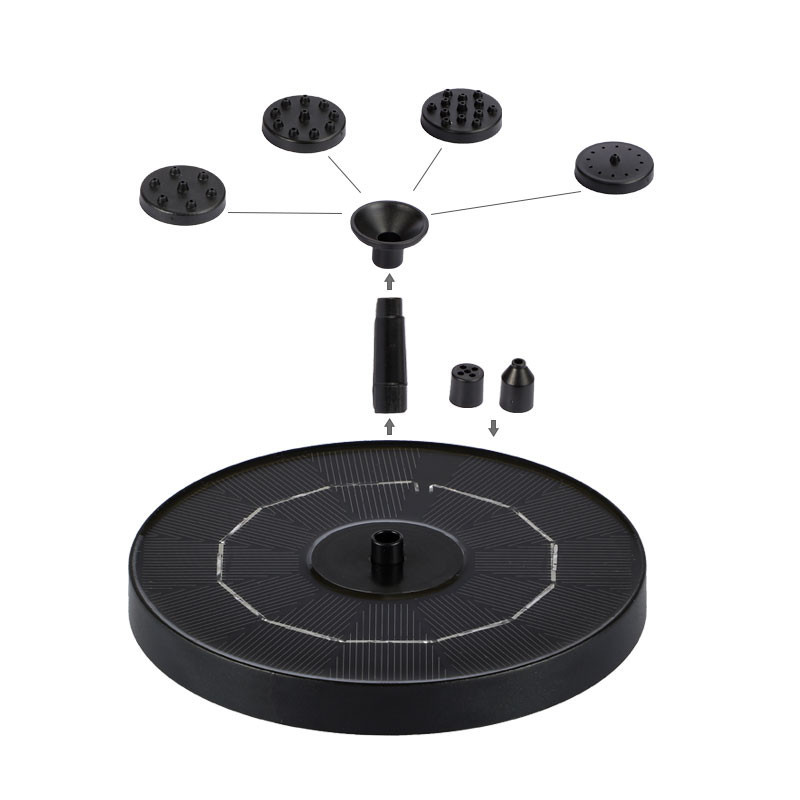 Round floating solar fountain water source for decoration of the solar garden fountainin swimming bird swimming pool water pumps for garden