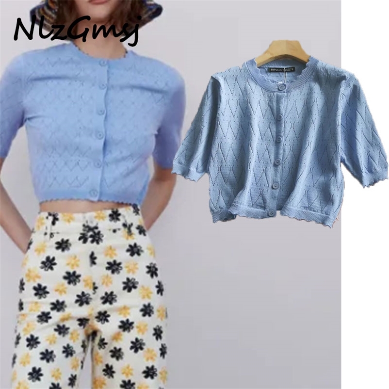 Women Cardigan Summer Jacquard Mesh Knit Jacket Woman O Neck Short Sleeve Button Crop Top Cropped Sweater 04 210628, As picture
Women Cardigan Summer Jacquard Mesh Knit Jacket Woman O Neck Short Sleeve Button Crop Top Cropped Sweater 04 210628, As picture